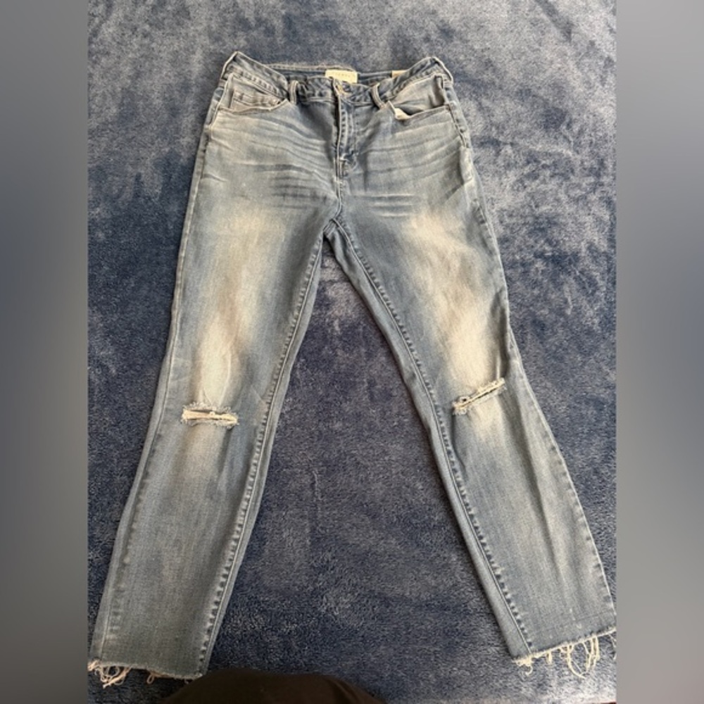 PacSun Light Blue Distressed Straight Leg Jeans